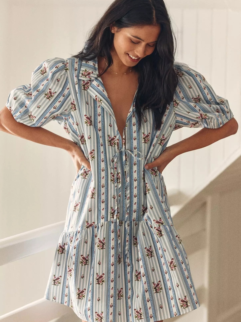 LyreBird Puff Sleeve Mini Dress Sizr L